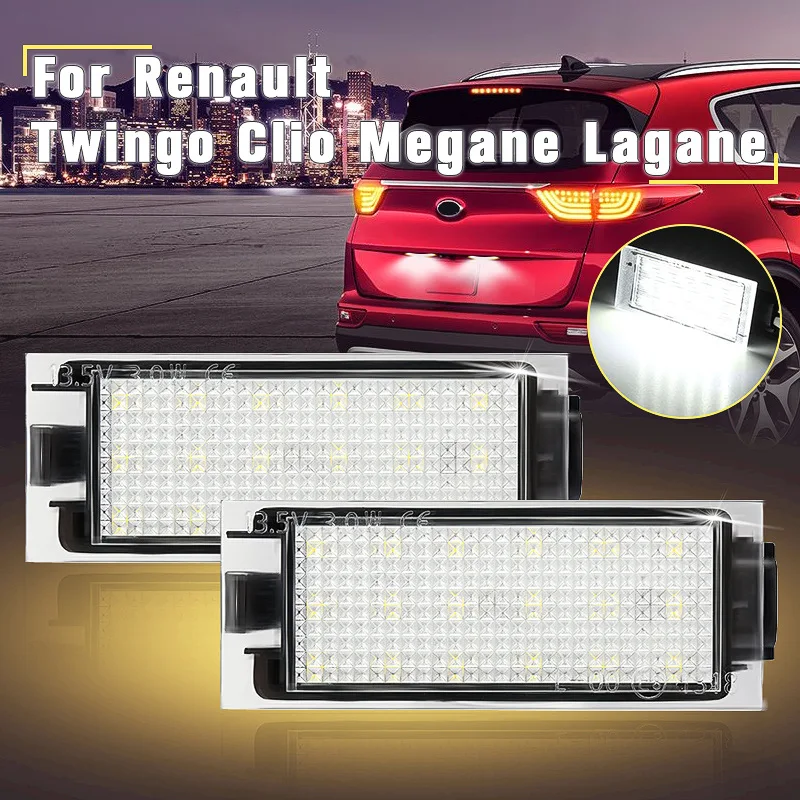 

Superbright Car Led Number License Plate Light For Renault Megane 2 Clio Laguna 2 Megane 3 Twingo Master Vel Satis Universal