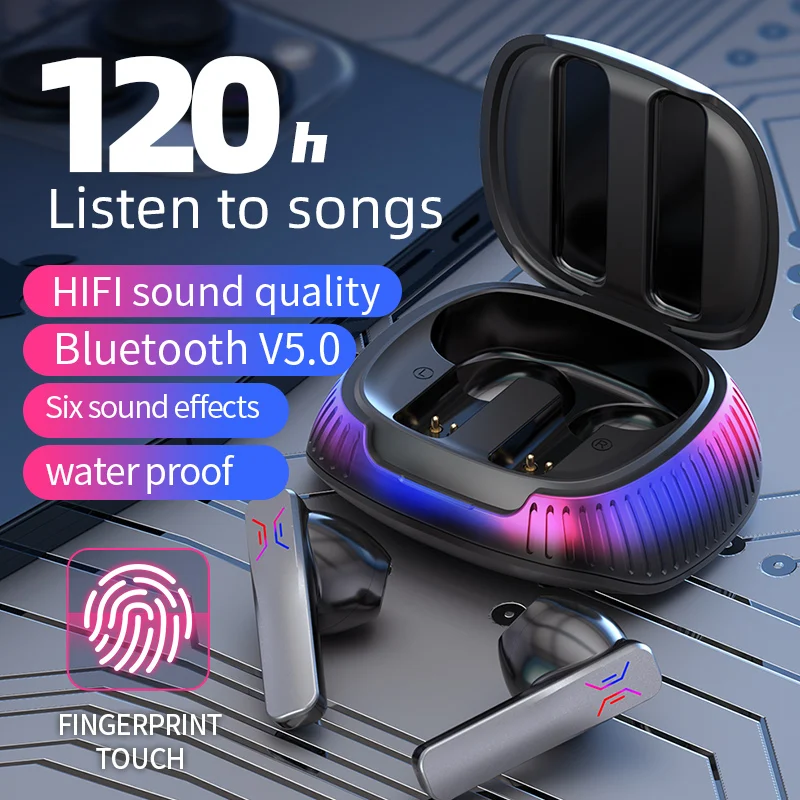 

B18 TWS Bluetooth Headphones Wireless Earbuds Stereo Earphone Touch Control Sport Headset with Charging Box for Smartphone
