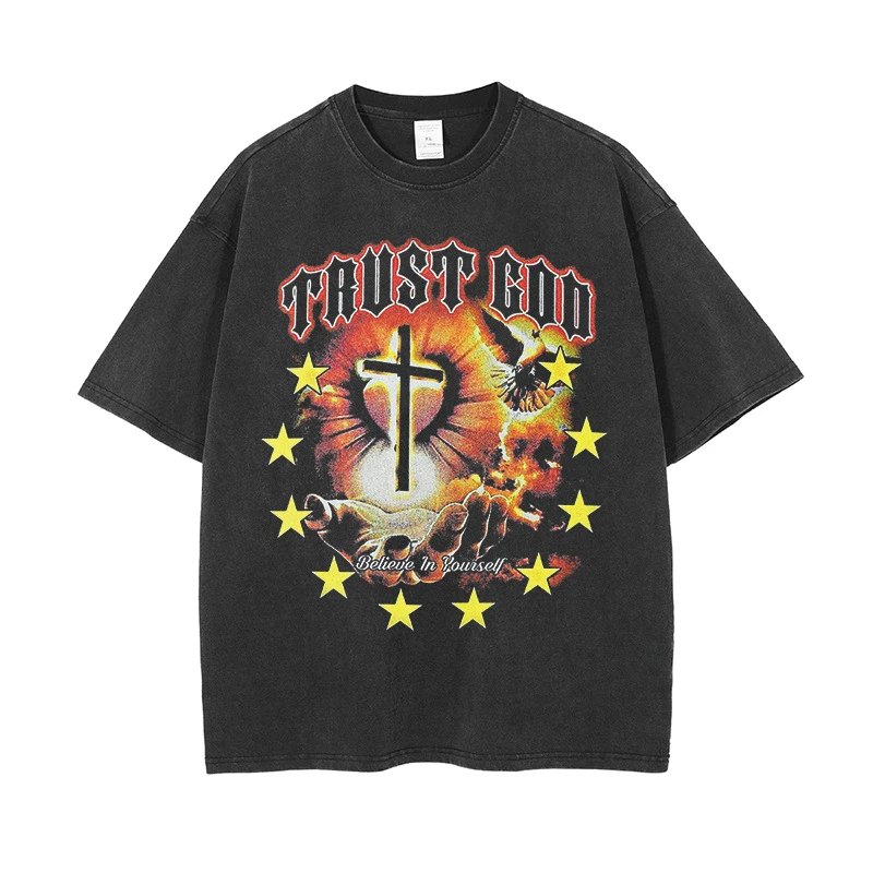 

Футболка мужская оверсайз с графическим принтом, круглым вырезом и коротким рукавом