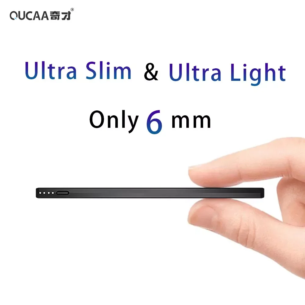 

NEW 5000mAh Ultra Thin Mini Power Bank for Android iPhone SmartWatch 6mm Aluminium Case External Battery powerbank Charger