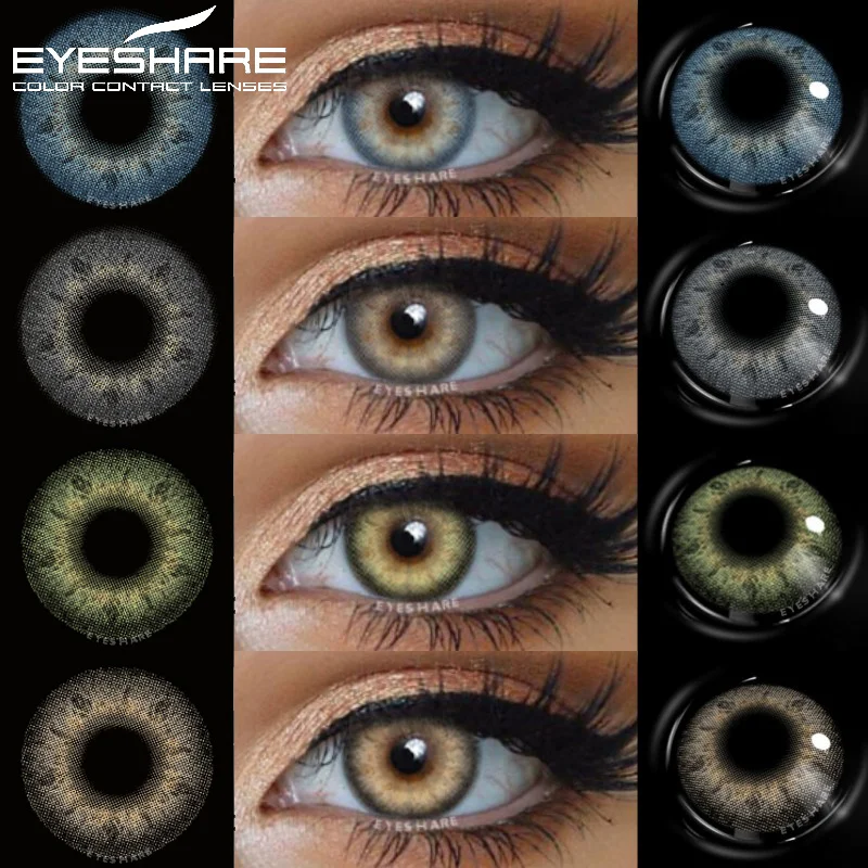

EYESHARE 1Pair Yearly Multicolored Lenses for Eyes Blue Natural Color Contact Lenses for Eye Contacts with Color Lens Color Eyes