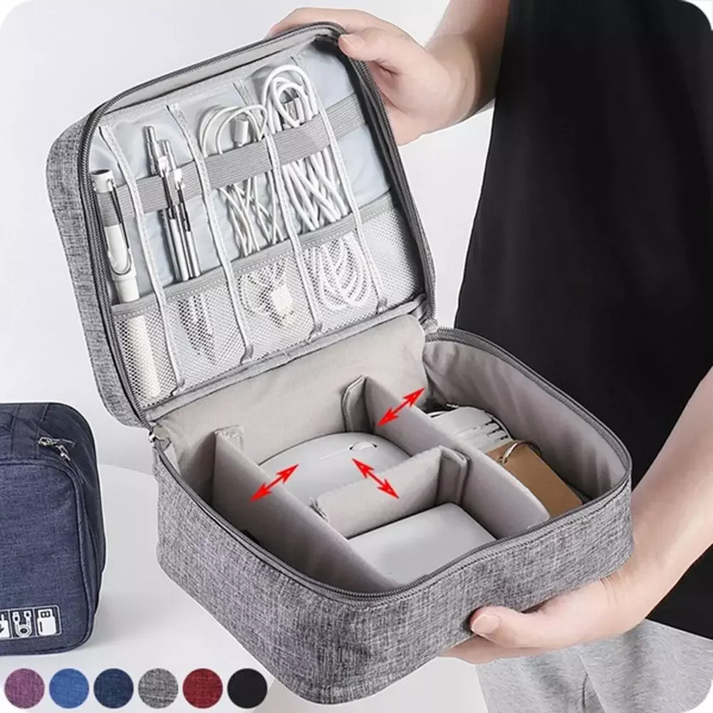 

Portable Travel Dust-proof Charger Data Cable Electronics Storage Bag Organizer