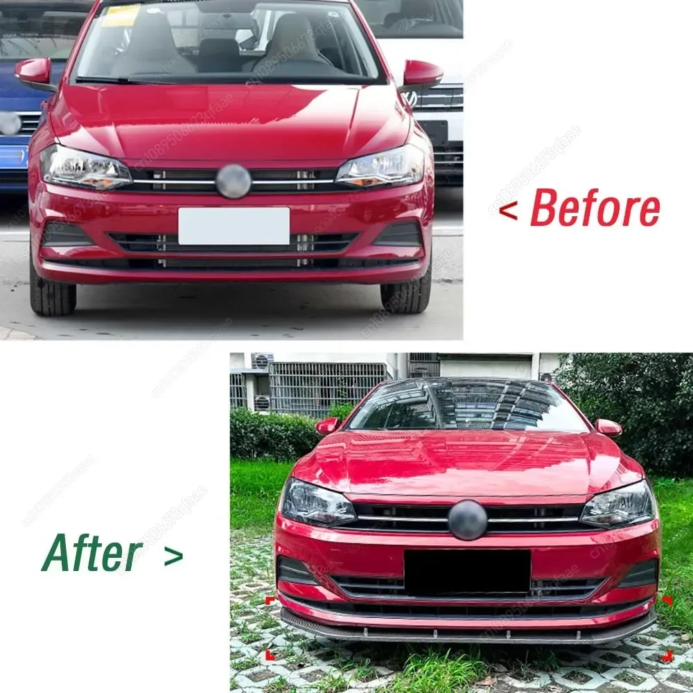 Передний бампер автомобиля спойлер разделитель губ диффузор для Volkswagen Polo MK6 Virtus