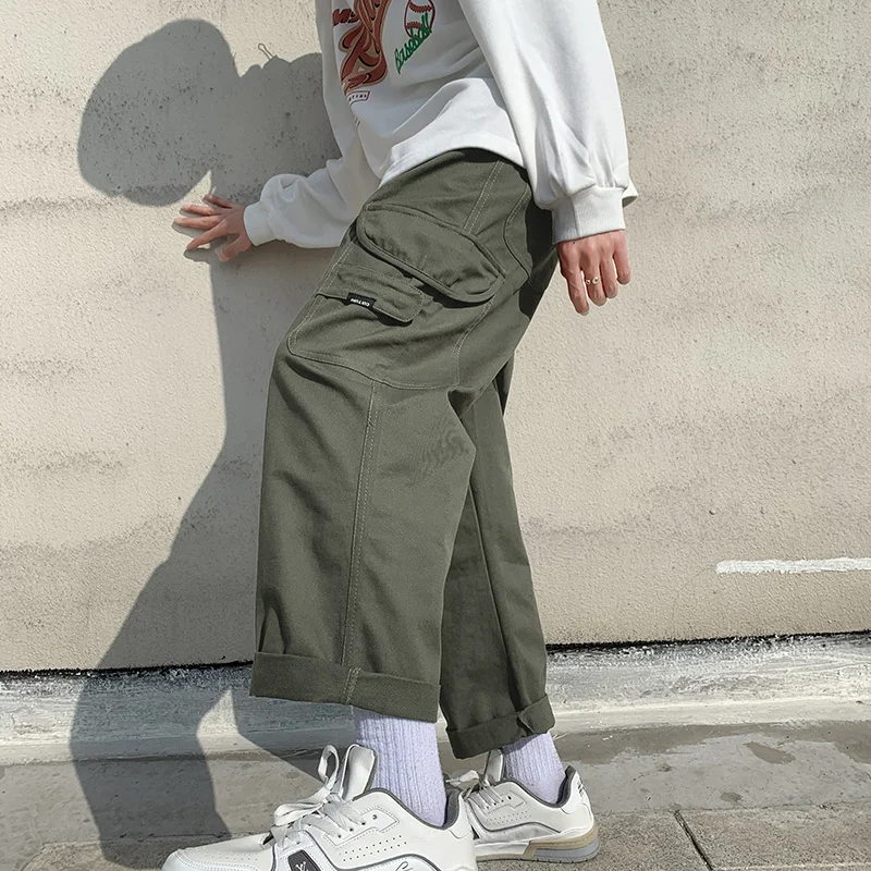 

Men's Side Pockets Cargo Harem Pants Streetwear 2022 Hip Hop Casual Pockets Track Pants Male Harajuku Fashion Trousers