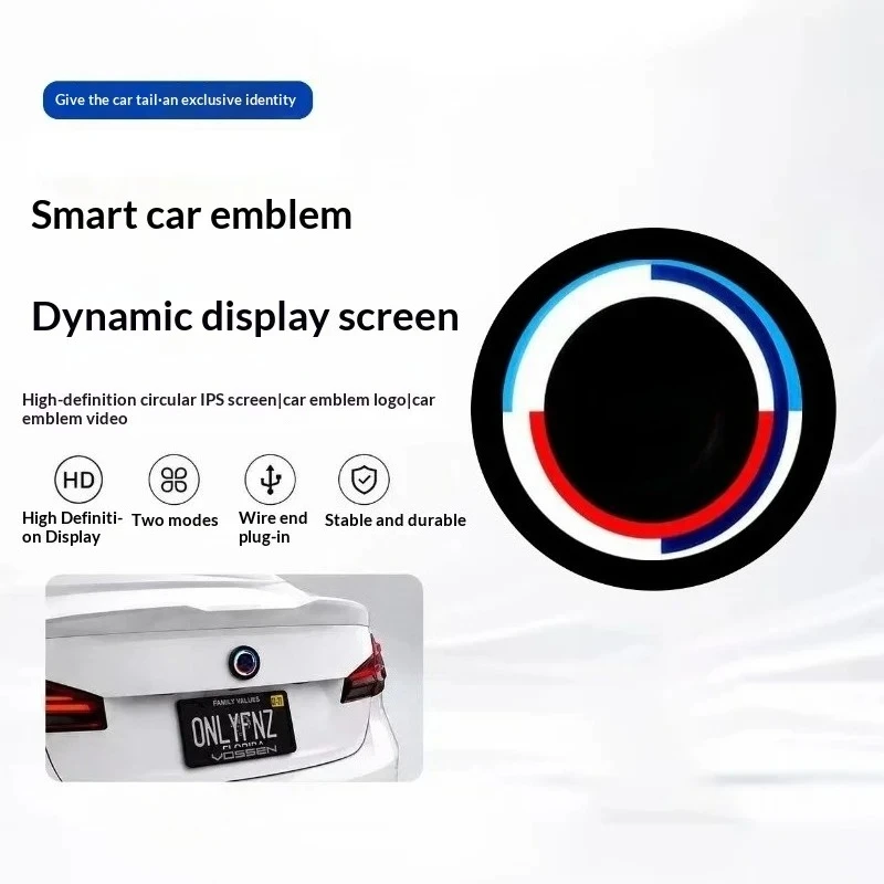 Фото Настраиваемая эмблема для автомобиля – умный LED-дисплей для BMW, отображение логотипов, GIF-файлов, текста, ночное видимость в темноте №2