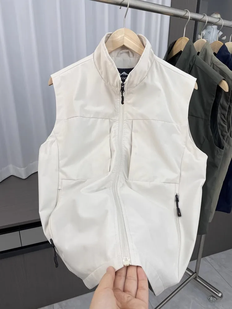Business casual vest large size multi-pocket autumn fashion brand men's simple outdoor sports loose solid color