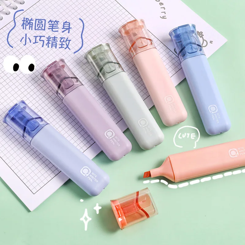 

Flat Highlighter Student Light Color Eye Protection Key Marker Pen Office Marker Oblique Head Large-capacity Color Pen