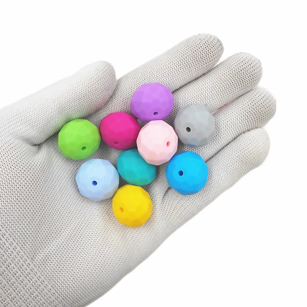 Chenkai 20pcs 20mm Silicone Oval Beads Faced Beads BPA Free Teething Infant Chewable Dummy Necklace Pacifier Toy Accessories images - 6