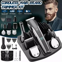 12 in 1 cordless multi functional hair beard trimmer mustache grooming kit nose ear trimmer hair clipper machine gift for men