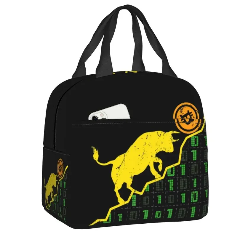 

Custom Bull Lunch Bag Men Women Warm Cooler Insulated Lunch Box for Kids School