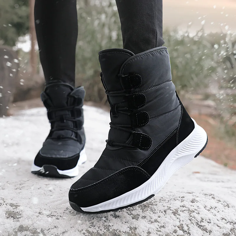 

2022 Boots Female Women Shoes Winter Warm White Snow Boot Short Style Waterproof Upper Non-slip Padded Ankle Boots Botas Mujer