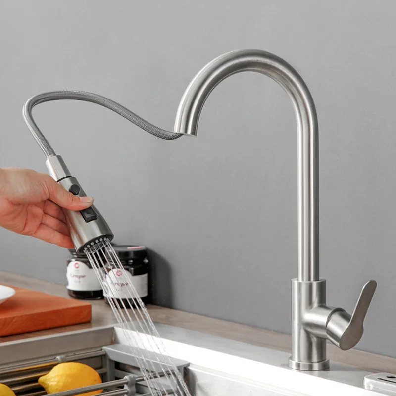 

Смеситель для кухни из нержавеющей стали 304 с распылителем