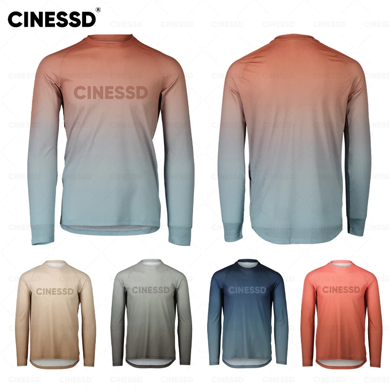 

CINESSD Long sleeves Downhill jersey Men/Women MTB Road motorcycle Cycling jersey motocross Clothing Bicycle Breathable Shirts