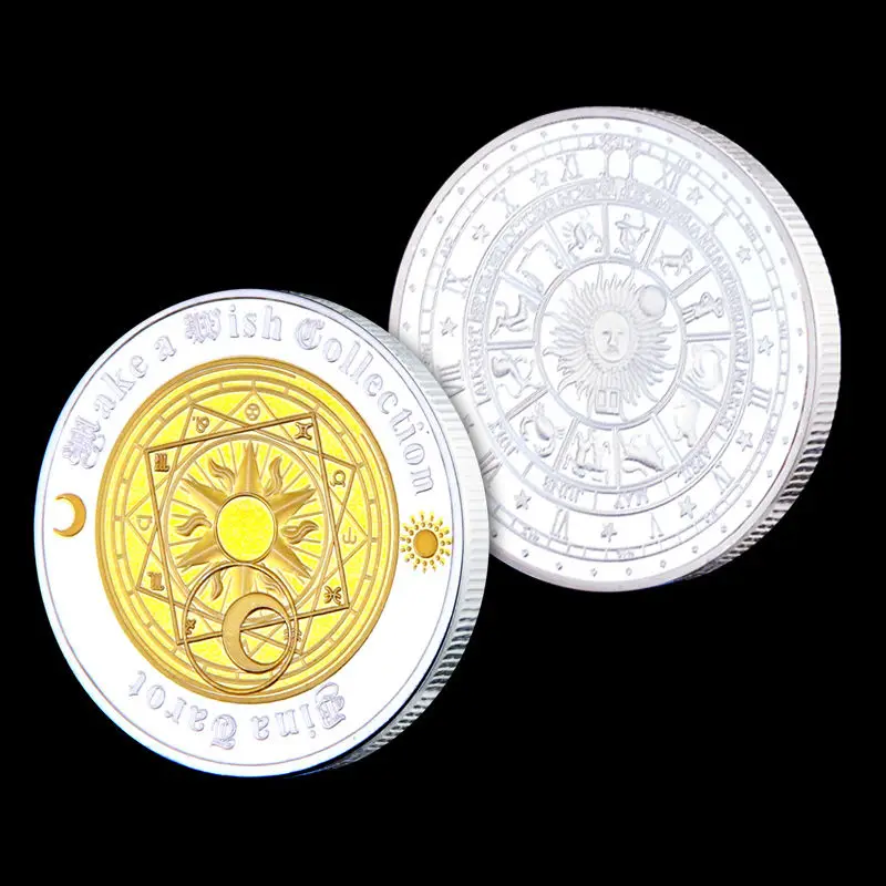 

1pc Gold Plated Tarot Coin constellation lucky medal Coins Commemorative Coins Collection Gifts