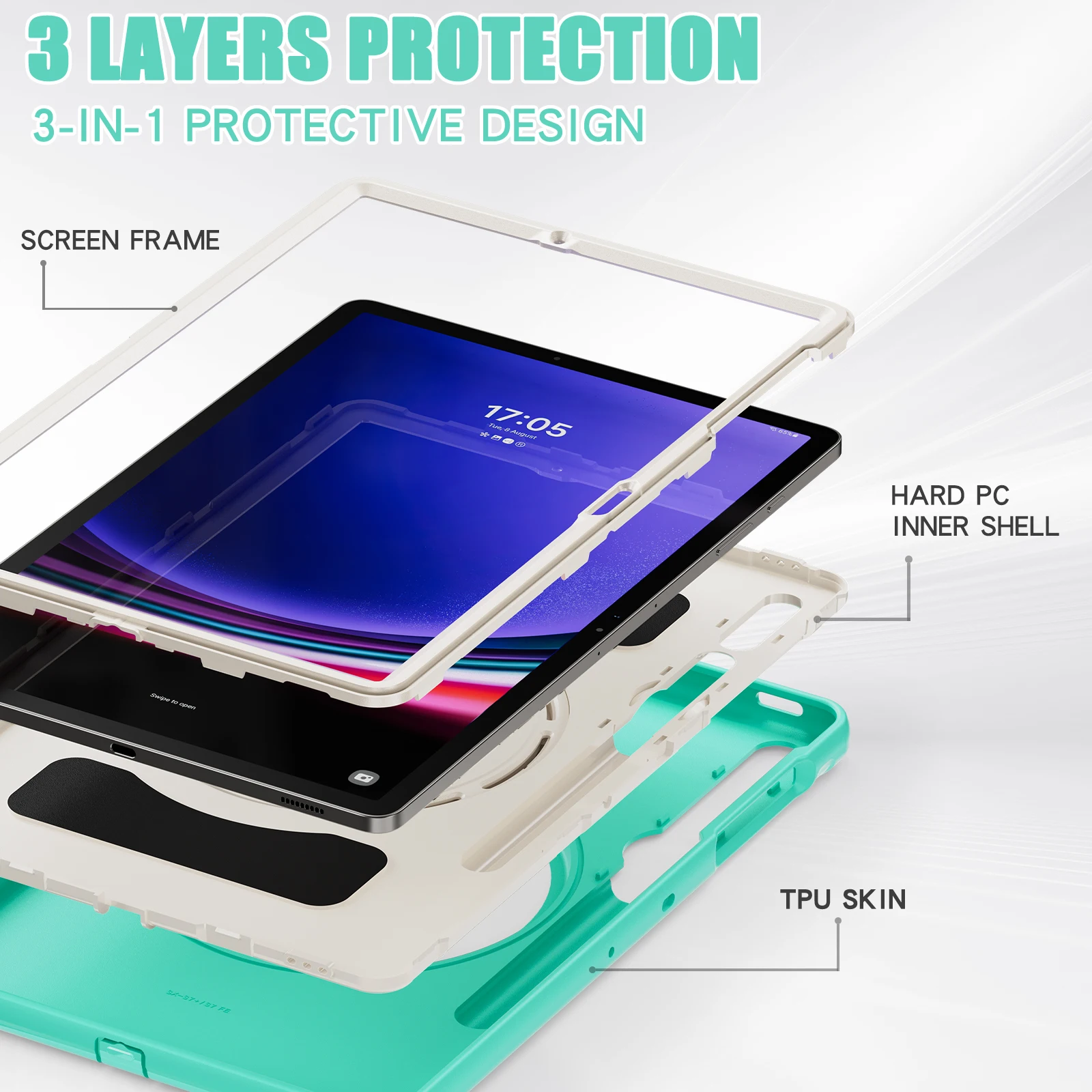 Для Samsung Galaxy Tab S9FE S9 plus S8 S7 FE 12 4 дюймов полноразмерный противоударный чехол для