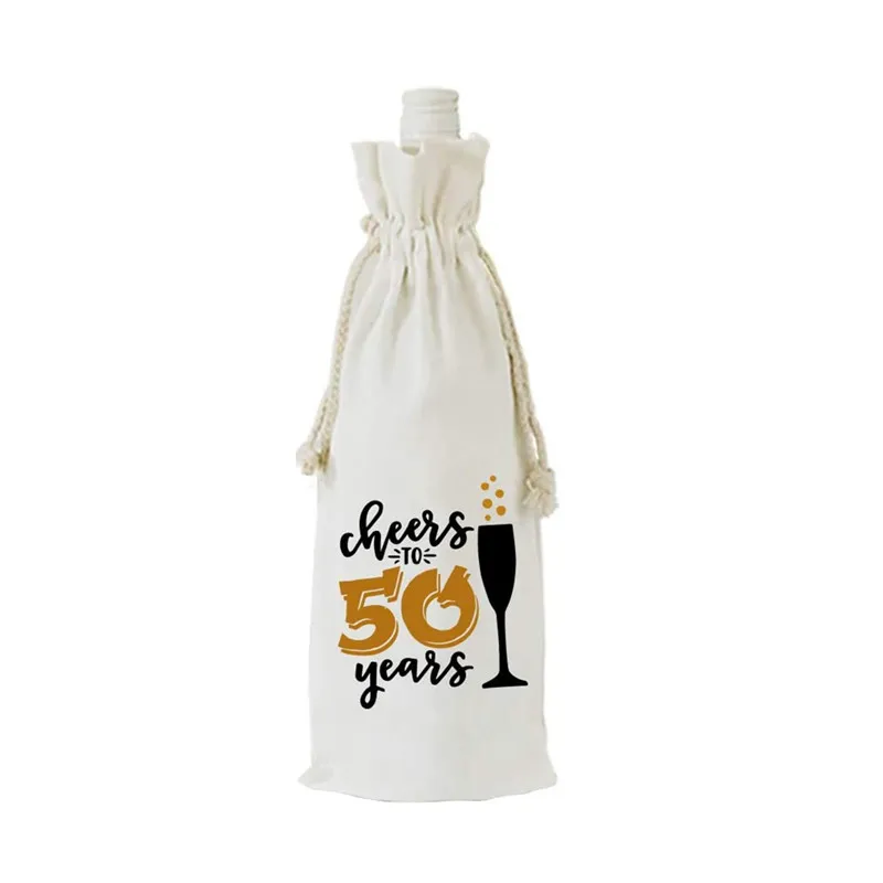 

Cheers to 50Years Funny 50th Birthday Wine Bottle Bags Party Decorations Supplies Present for Women, Wife, Husband, Uncle, Aunt