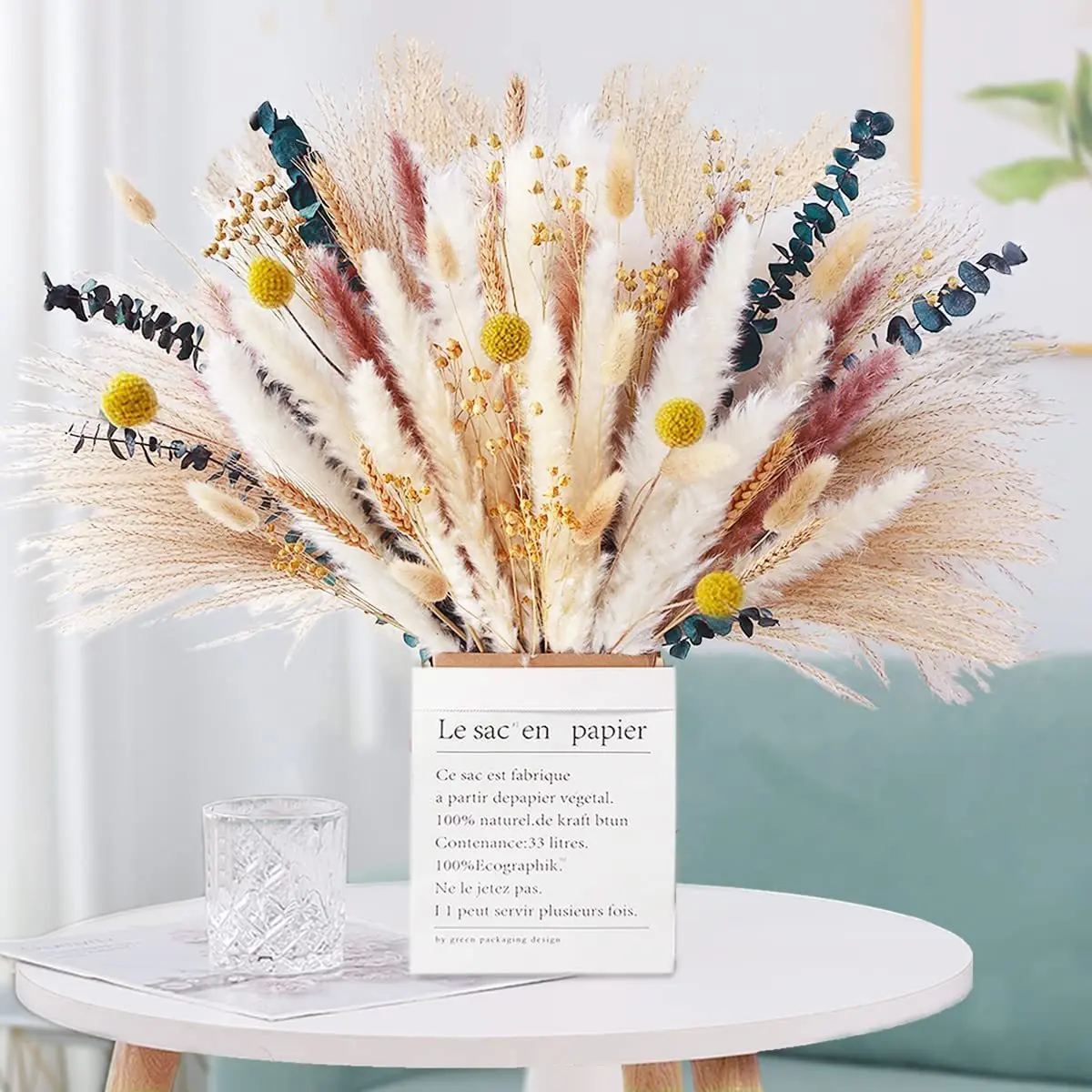 

Thanksgiving Home Decorations Natural Plant Dried Pampas Bouquet Boho Reed Dried Flowers Wedding Scene Photo Shoot Ornaments