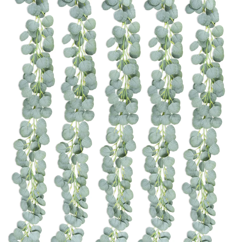 

2M Eucalyptus Leaves Garland Artificial Faux Rattan Home Wall Decor Greenery Leaves Vine Plant for Wedding Party Arch Decoration