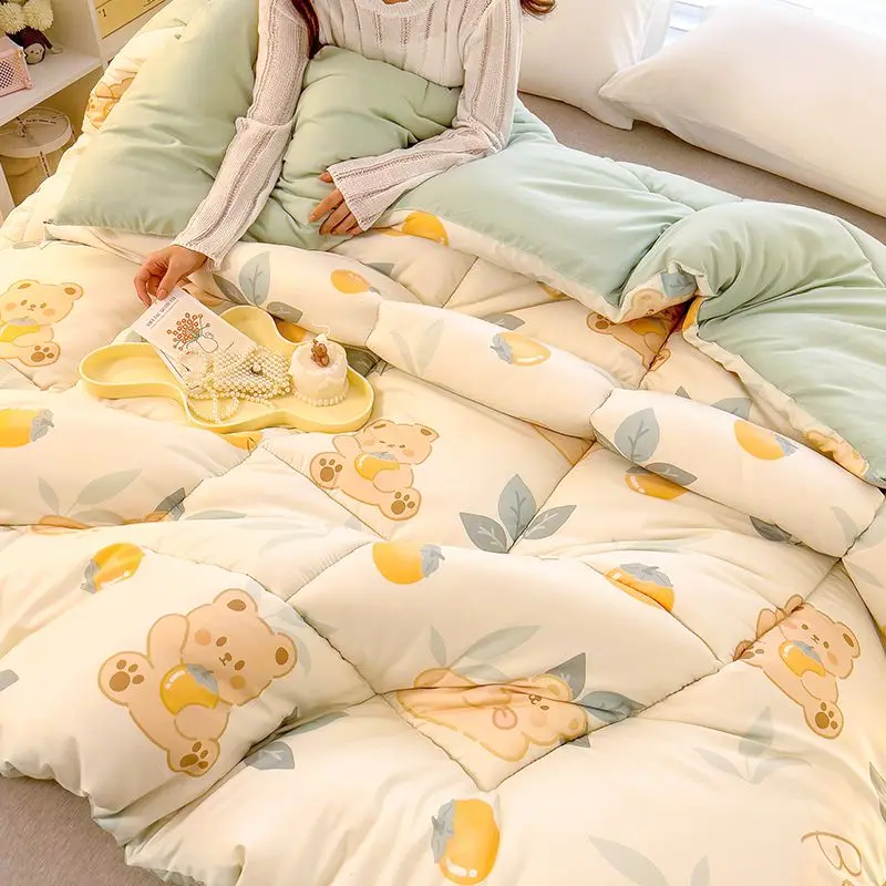 

Nordic Warm Winter Quilt Cover Soft Comforter Duvets Four Season Double Bed Quilt Blanket Air Conditioner Fluffy Cotton