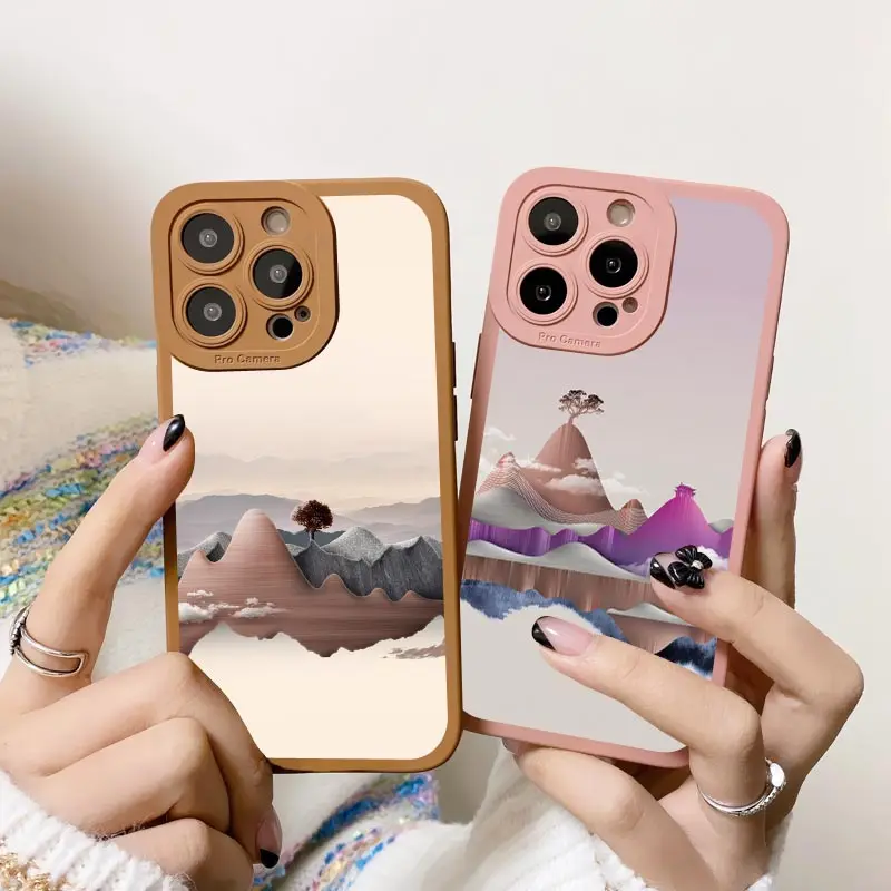 

Aestheticism Landscape Painting Phone Case for iPhone 13 14 12 11 Pro Max 15 Pro Max X XR XS 15 14 7 8 Plus X XS XR Soft Covers