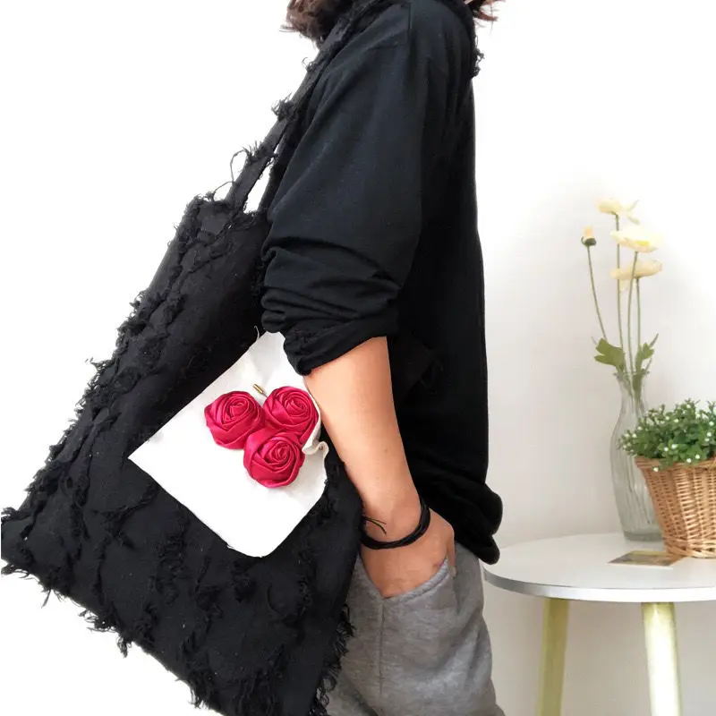 

Top Fashion Vintage Red Rose Flowers Women Shoulder Bag Women's Handbags Purses