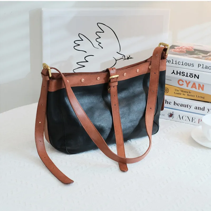

Organizer designer genuine leather ladies crossbody bag fashion casual luxury weekend natural real cowhide women's shoulder bag