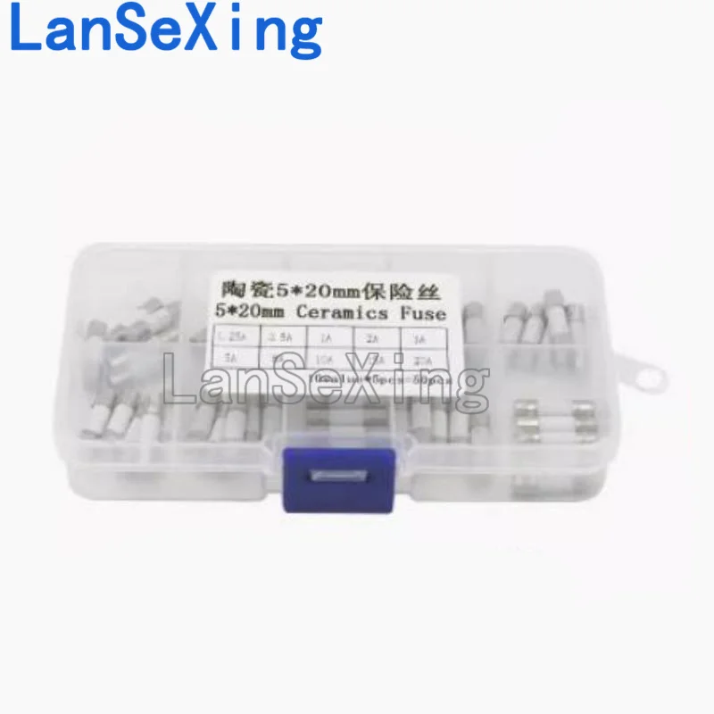 

5 * 20mm ceramic fuse tube (boxed) 1A2A3A5A10A15A 250V quick break F 10 types, 5 pieces each