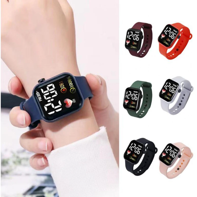 

Kids Watch Electronic Wrist Watch LED Digital Smart sport watch Luminous Square Dial Kids wristwatch for Children Birthday Gift