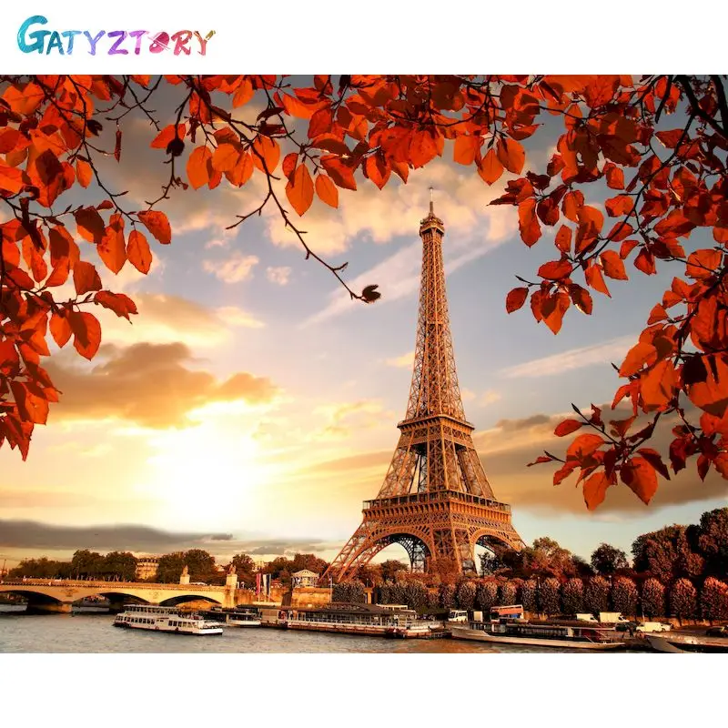 

GATYZTORY Pictures By Number Tower Kits Home Decor Painting By Numbers Scenery DIY Drawing On Canvas HandPainted Art Gift
