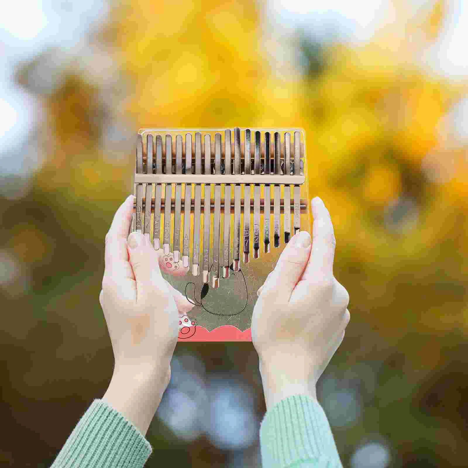 Finger Piano Mini Thumb Kalimba Thumbs Прозрачный музыкальный инструмент Мультфильм 17-клавишный