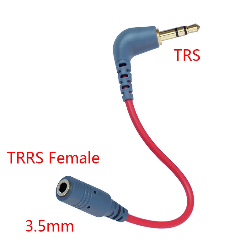 Cable TRRS hembra a TRS macho de 3,5mm, adaptador en ángulo de 90 grados para micrófonos tipo Micro, VIDEOMIC