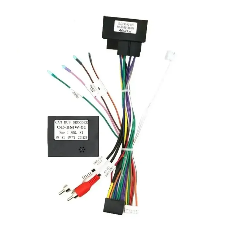 Фото Автомобильный 16-контактный адаптер жгута проводов Canbus Box Decoder Android радио кабель питания для BMW 3 серии E90 E91 E92 X1 E84 E81 №2