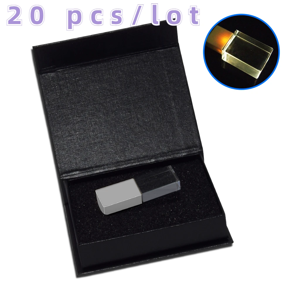 Enlarge New Crystal Rose Gold Silver Black Gold 2.0 USB Flash Drive with Gift Box 4GB 8GB 16GB 32GB 64GB Free Custom LOGO
