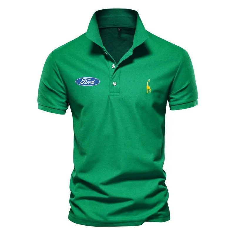 

Ford Logo Print Men's POLO Shirt Racing Suit T Shirt Comfortable Breathable Fan Tee Short Sleeve Top Clothes