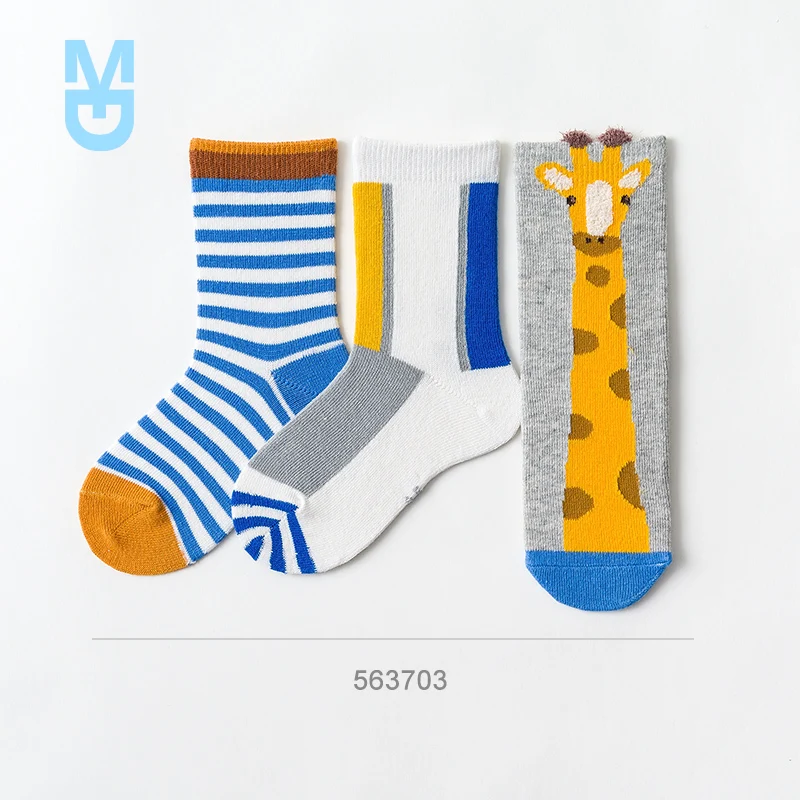 

New 3Pairs born Infant Cotton Socks Novelty Baby Boys Girls Short Socks Funny Cute Unisex Kids Socks 0-5years Gift Bag