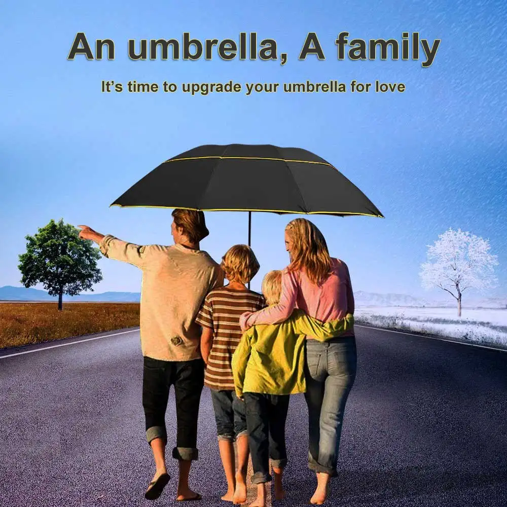 

130Cm Large Top Quality Umbrella Men Rain Woman Windproof Large Paraguas Male Women Sun 3 Floding Large Umbrella Outdoor