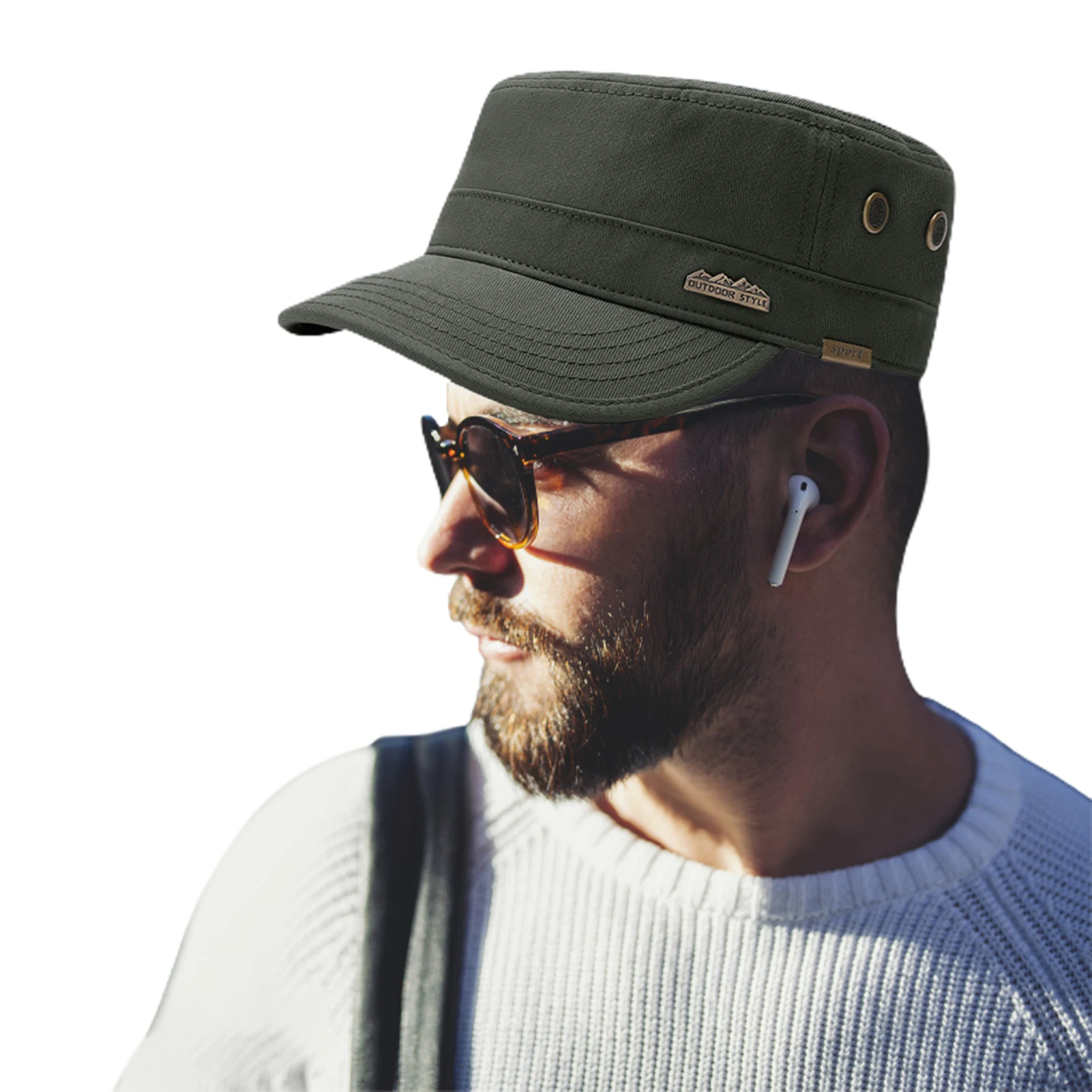 

Кепка в стиле Кадета Армейская, промытая хлопковая кепка в стиле униформы, с плоским верхом, подходит для праздников или подарков на день ро...