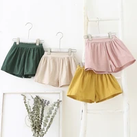 summer kids loose short girls casual cotton solid short pants elastic waist baggy sport shorts for girls childrens clothing