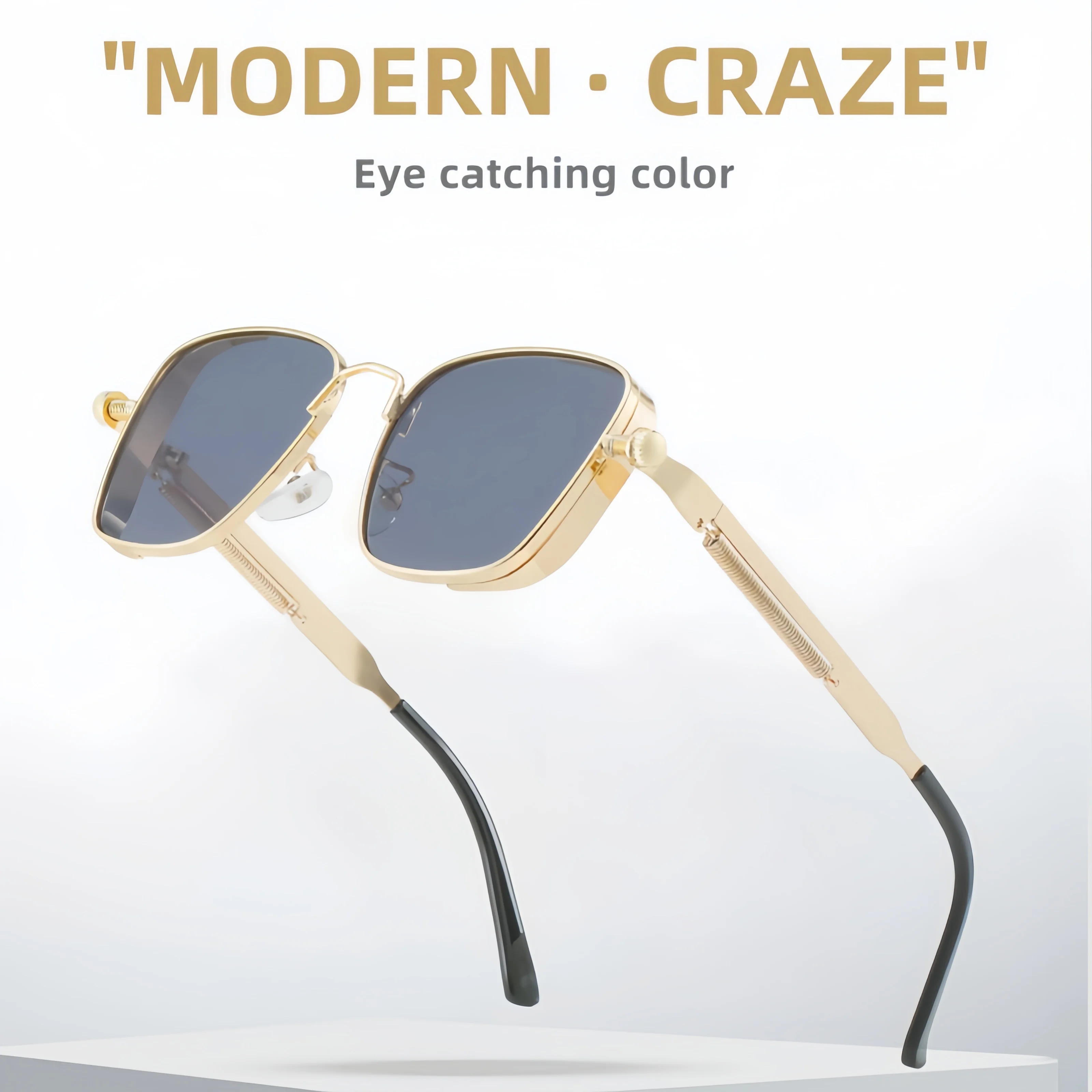 Металлические солнцезащитные очки Steampunk для мужчин