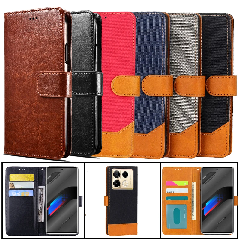 Skórzane etui na telefon Capa Infinix Note 40 Pro 5G Racing X6851 чехол Phone Cover For Funda Pro+ X6851B Etui