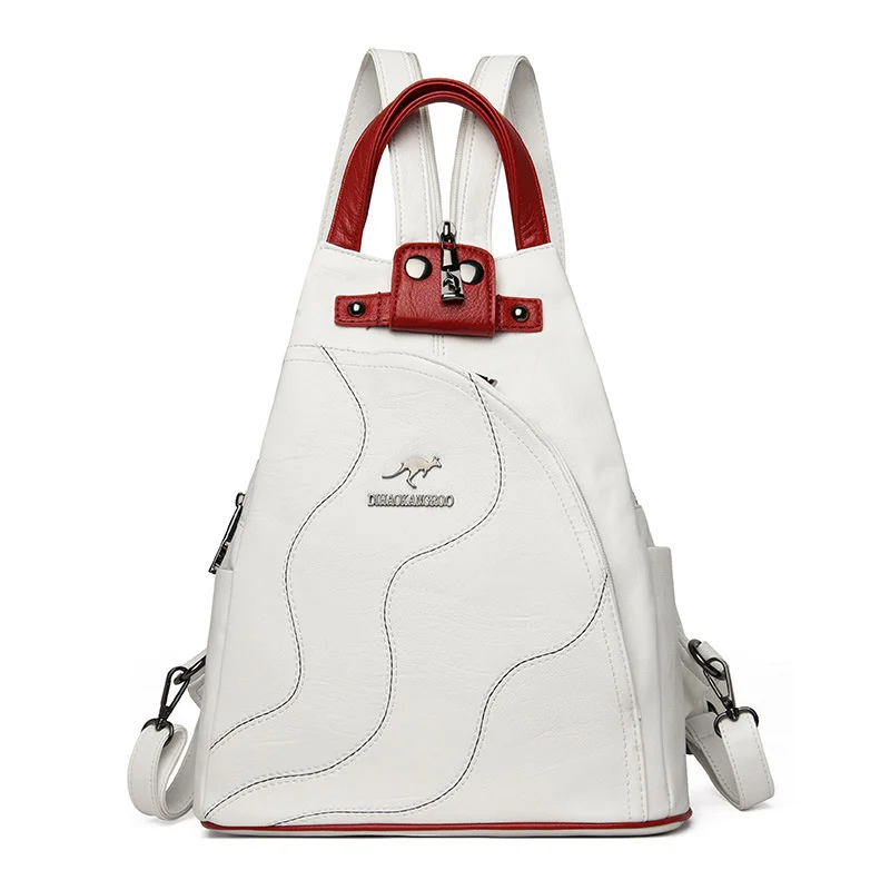

Fashion Backpack Women Shoulder Bag Soft Leather Backbags Women Large Travel Bag Multifunction School Bags for Teenage Girls