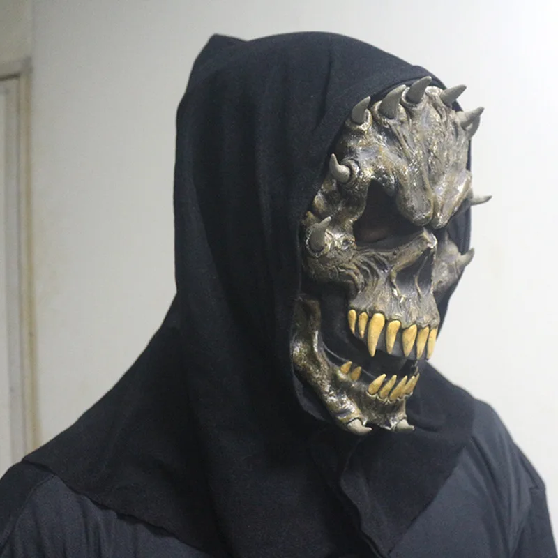 Маска На Голову Страшного Призрака Хэллоуин Из Спандекса С Кожаным Эффектом