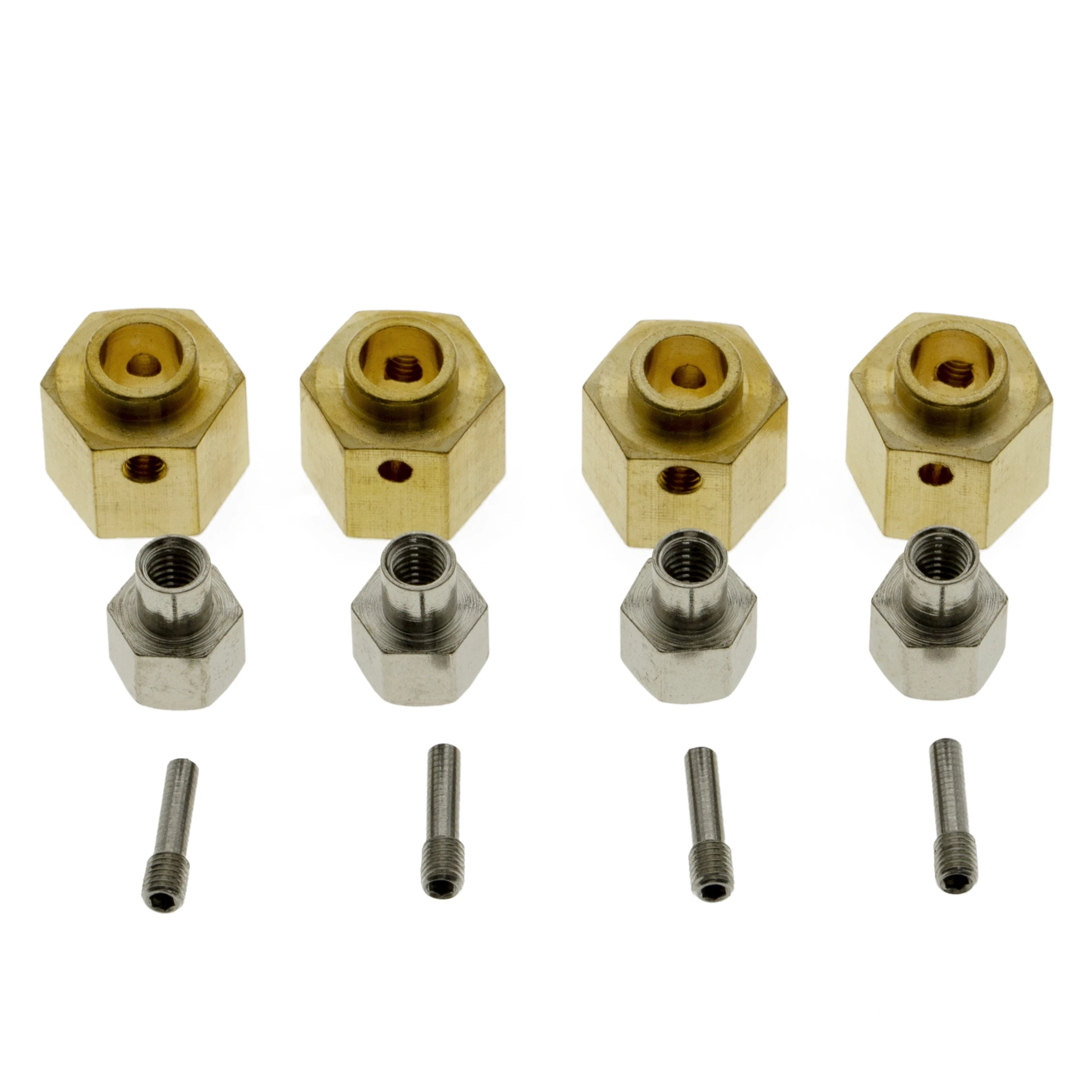 

4PCS 12MM Extended Wheel Hex Heavier Brass Adapter for Axial SCX10 III AXI03007 Capra 1.9 UTB AXI03004 RC Crawler Upgrades Parts