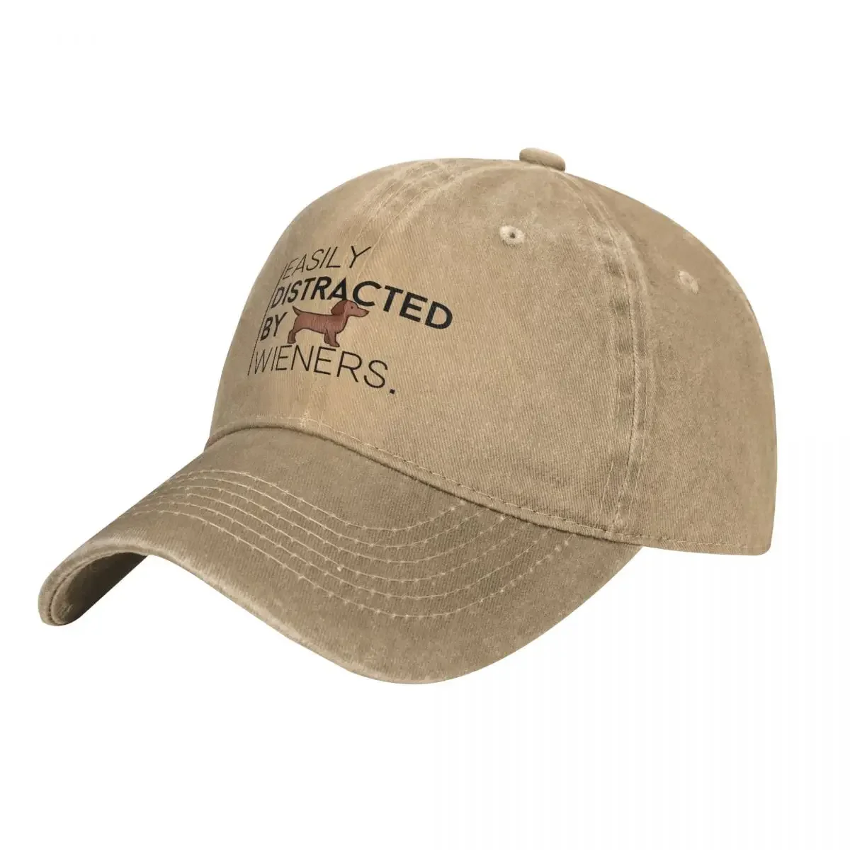 

easily distracted by wieners Baseball Cap Rugby Hat Man Women'S