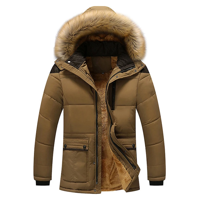 Plus Size 5XL Winter Windproof Parkas Men Solid Parkas Cotton Padded Men Casual Jackets Thicken Coats OverCoat Warm Clothes