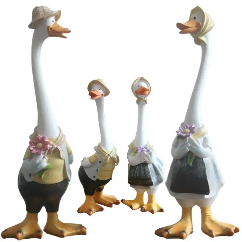 

Статуэтка с милыми животными, статуэтка из смолы, утка, украшение для дома, скульптуры с животными, современный садовый декор, художественное оформление, украшения для двора