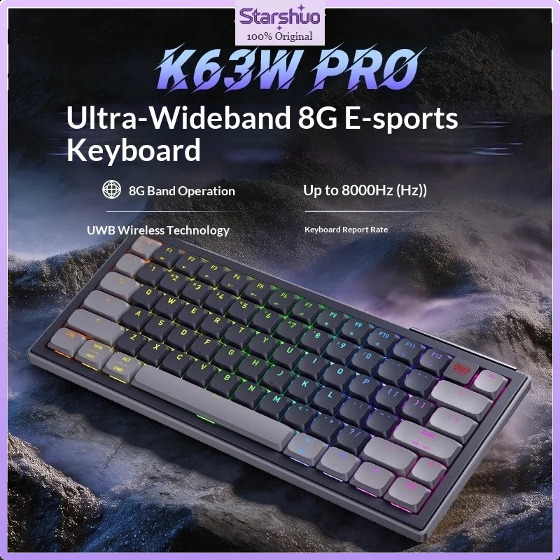 Фото Новинка: Беспроводная механическая клавиатура CHERRY XTRFY K63W PRO UWB с ультраширокополосным подключением, низкопрофильная, 8K Polling, для киберспорта и гейминга №1