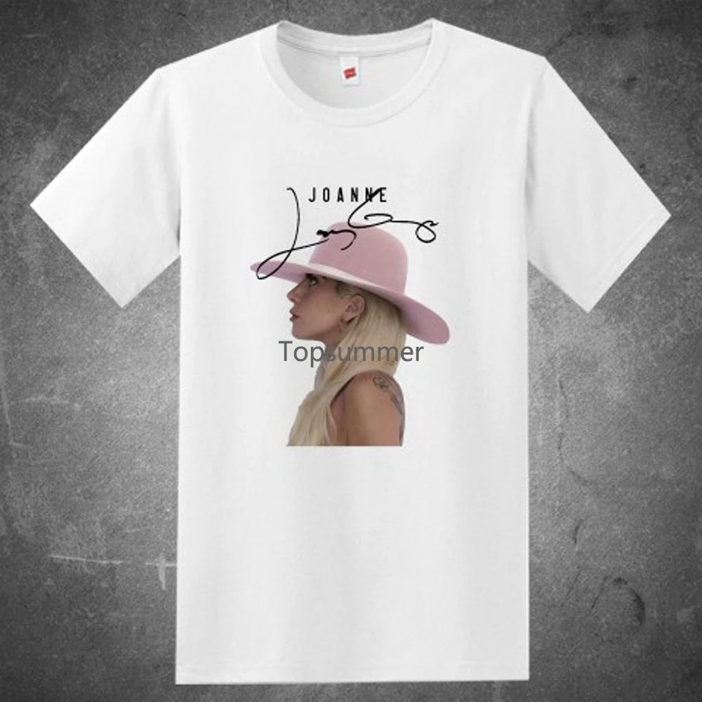 

New Lady Gaga Joanne Album American Singer Men'S White Shirt Usa Size S-Xxxl Zm1 100% Cotton T Shirts Brand Clothing