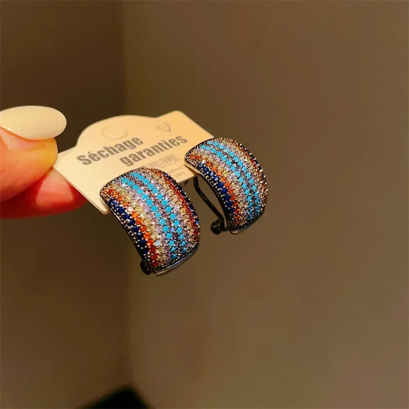 Легкие роскошные цветные серьги-дуги для тяжелой промышленности с