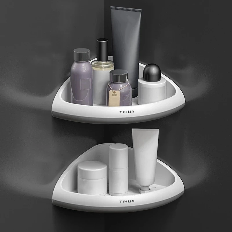 

Настенная полка для ванной комнаты, угловые полки без перфорации, стеллаж для хранения косметического шампуня, кухонный стеллаж для хранен...